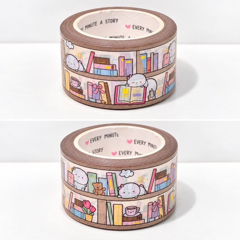 New EMAS Beanie's Bookshelf Wide Washi Every Minute a Story Books Stationery